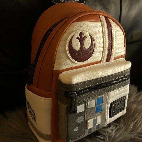 NWT Loungefly Disney Star Wars Jedi Rebel X-Wing Pilot Heart Logo Mini Backpack - Picture 4 of 10